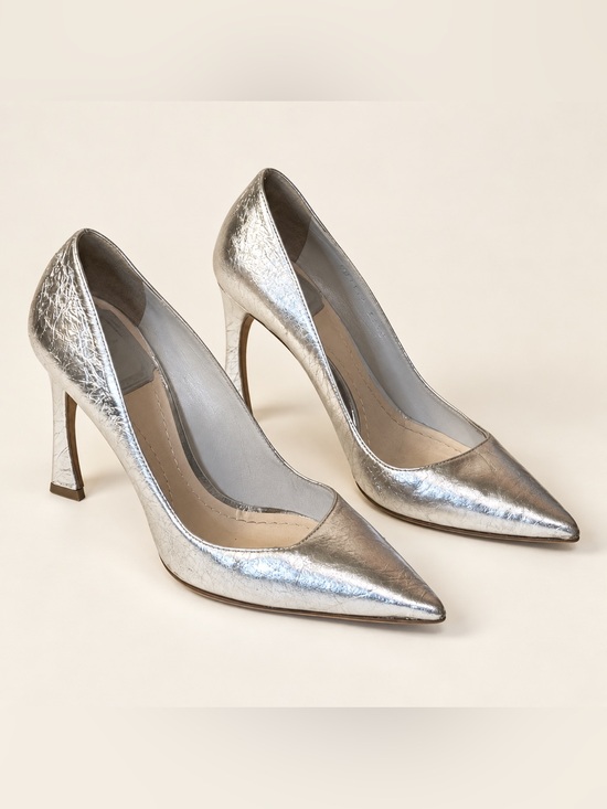 Dior Shoes - Dior Metallic Silver Pointed-Toe Stiletto Pumps